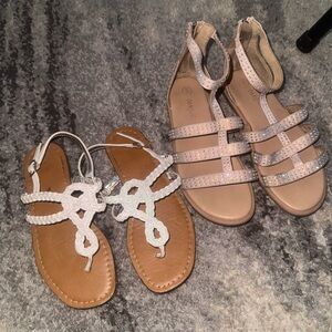 Stylish Sandal Set in White and Tan